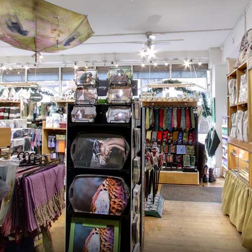 Shop interior showing clothing and gifts