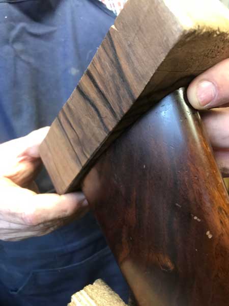 Gun services – Wooden stock being extended