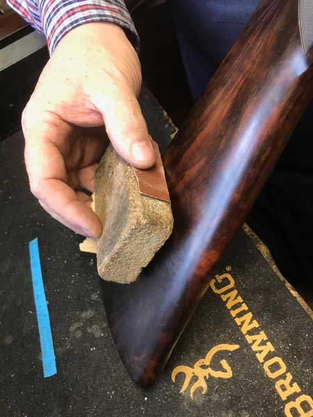 Gun services – wooden stock being finished